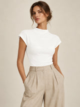 Alba Mock-Neck Knit Top