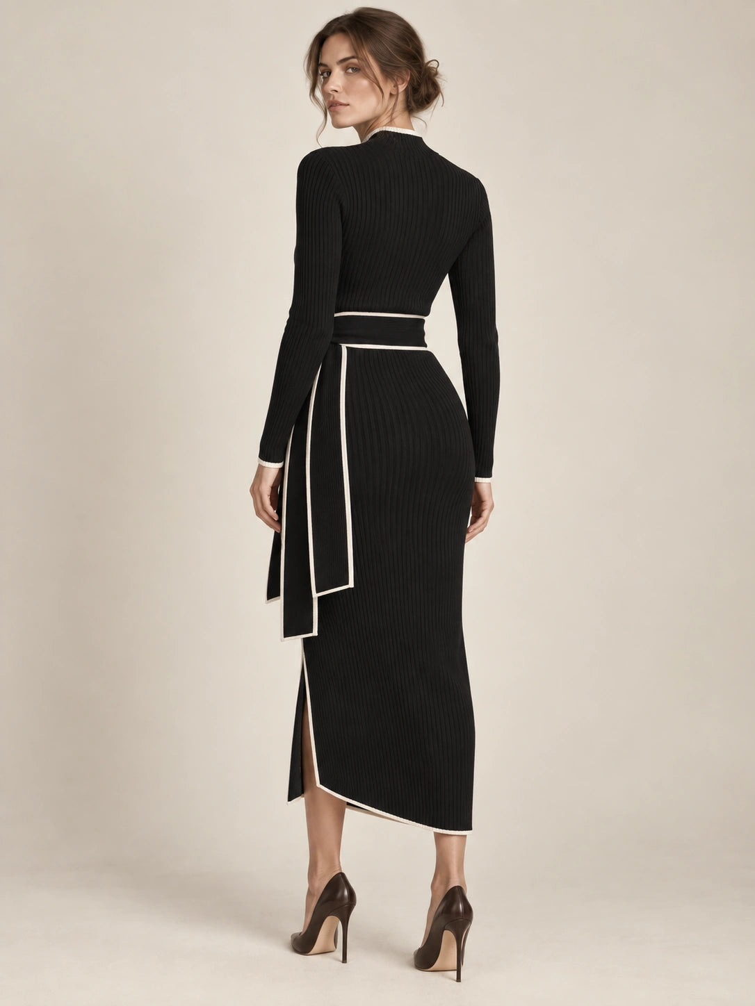 Rowena Contrast-Trim Knit Dress