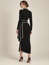Rowena Contrast-Trim Knit Dress