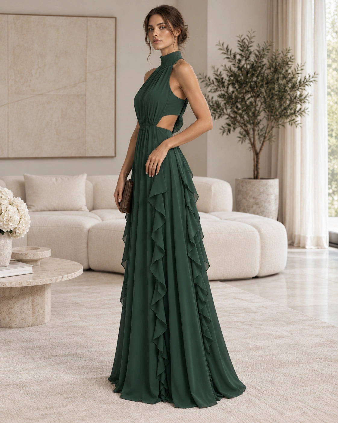 Chiffon Cascade Dress