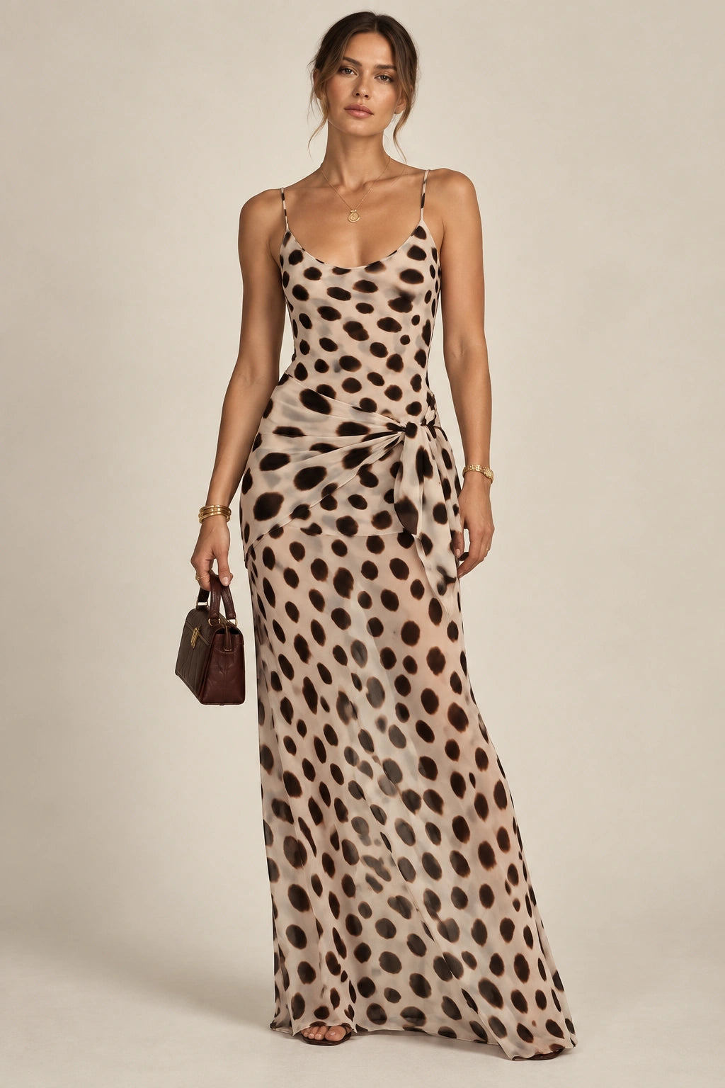 The Sabine Printed Scarf Maxi Dress