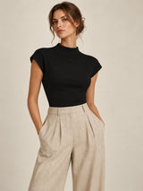 Alba Mock-Neck Knit Top