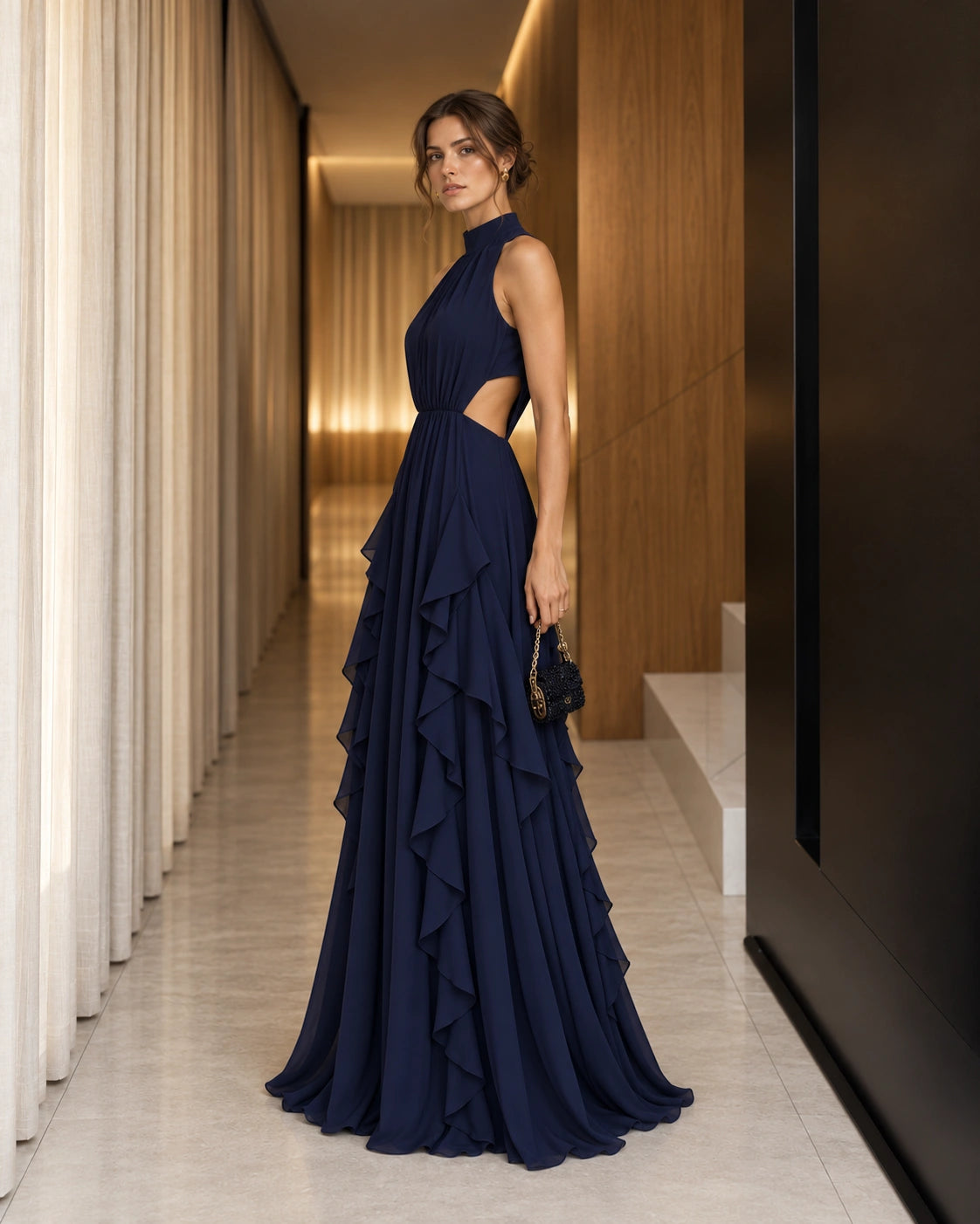 Chiffon Cascade Dress