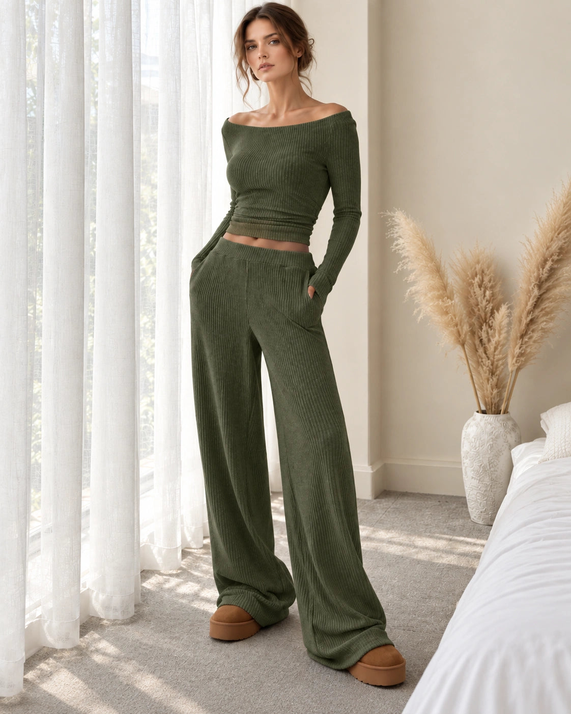 Hollis Ribbed Lounge Set