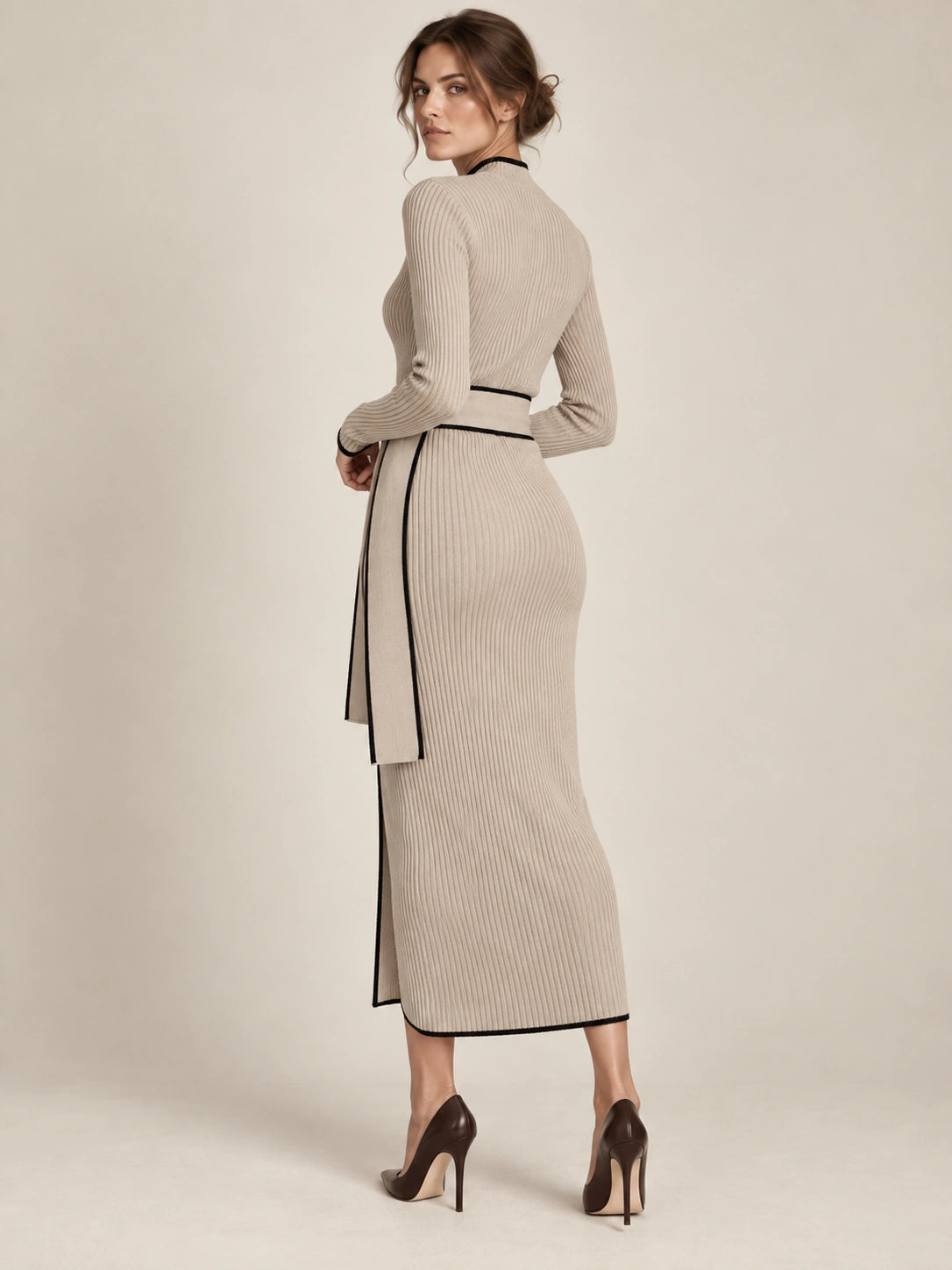Rowena Contrast-Trim Knit Dress