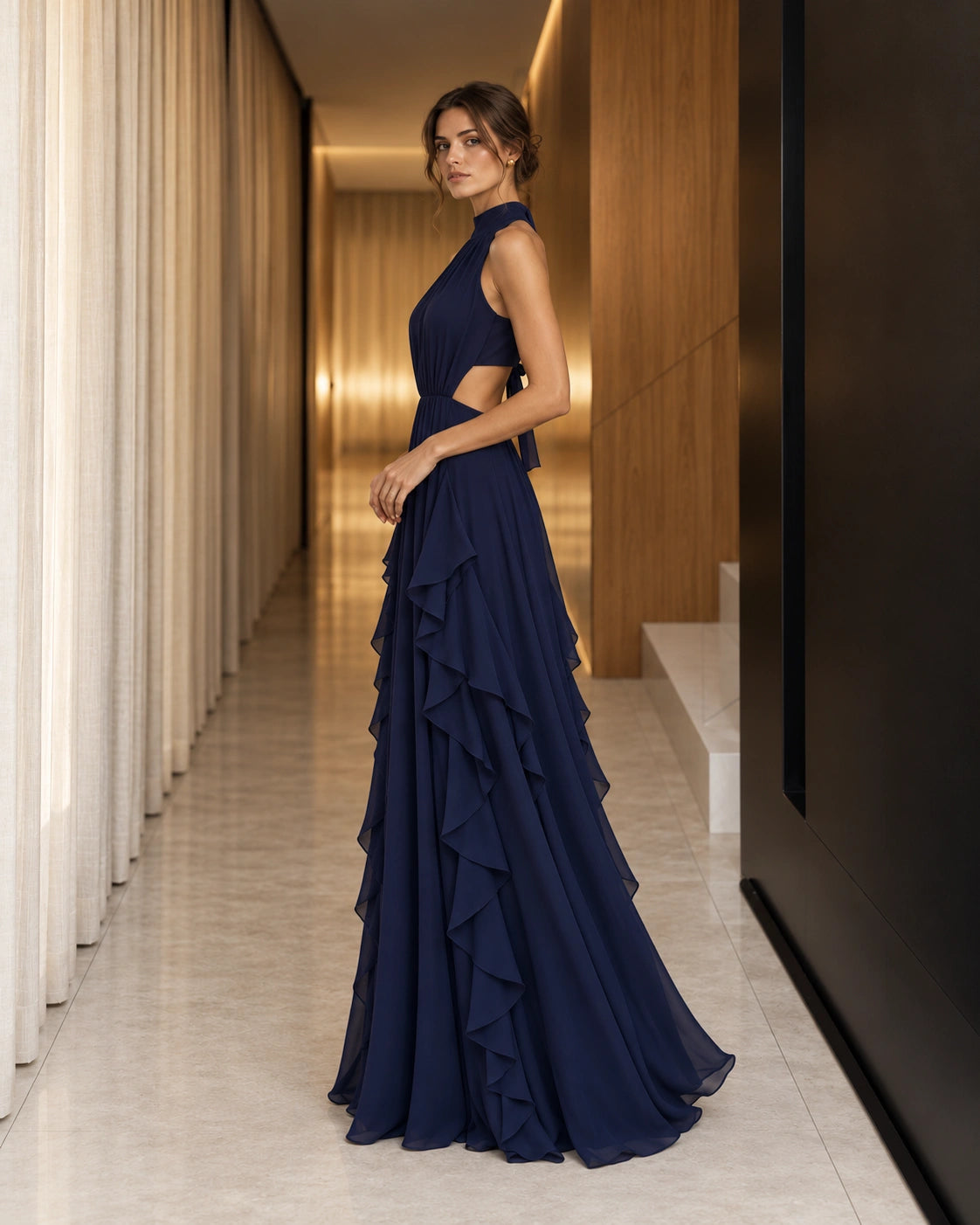 Chiffon Cascade Dress