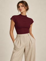 Alba Mock-Neck Knit Top