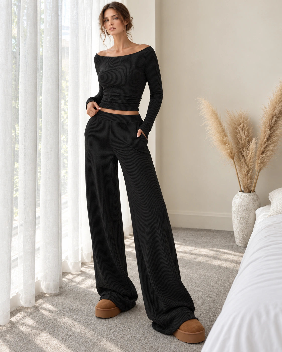 Hollis Ribbed Lounge Set